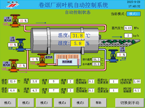 煙廠潤葉機自動控制系統